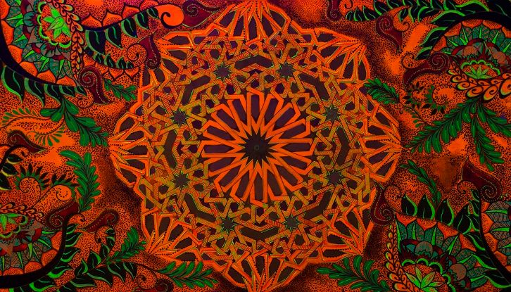 Obra Islamic Mandala em Luz UV