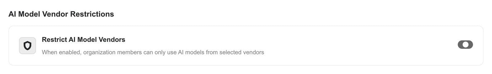 AI Model Vendor Restrictions in Team Admin